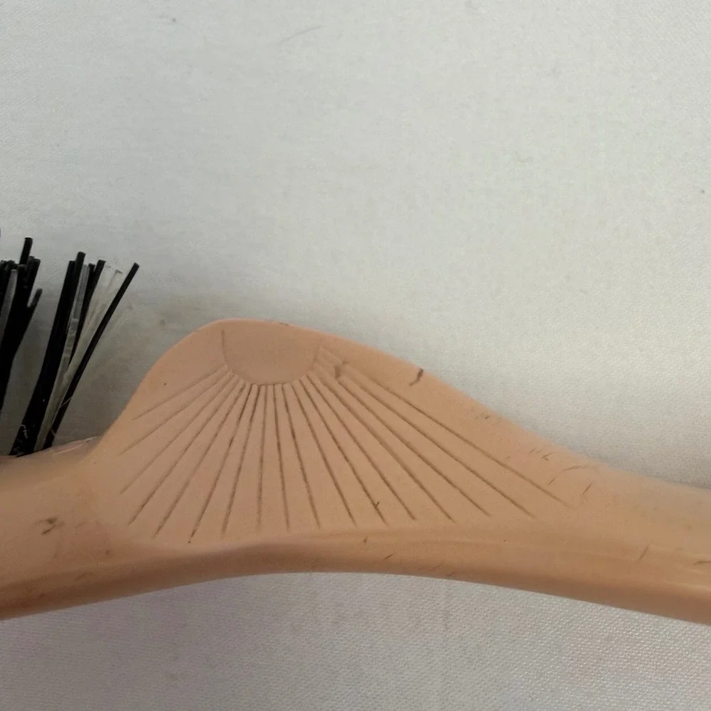 Vintage‎ Howard 77 Firm-Grip Hair Brush Peach Curved Ergonomic Handle Sunburst